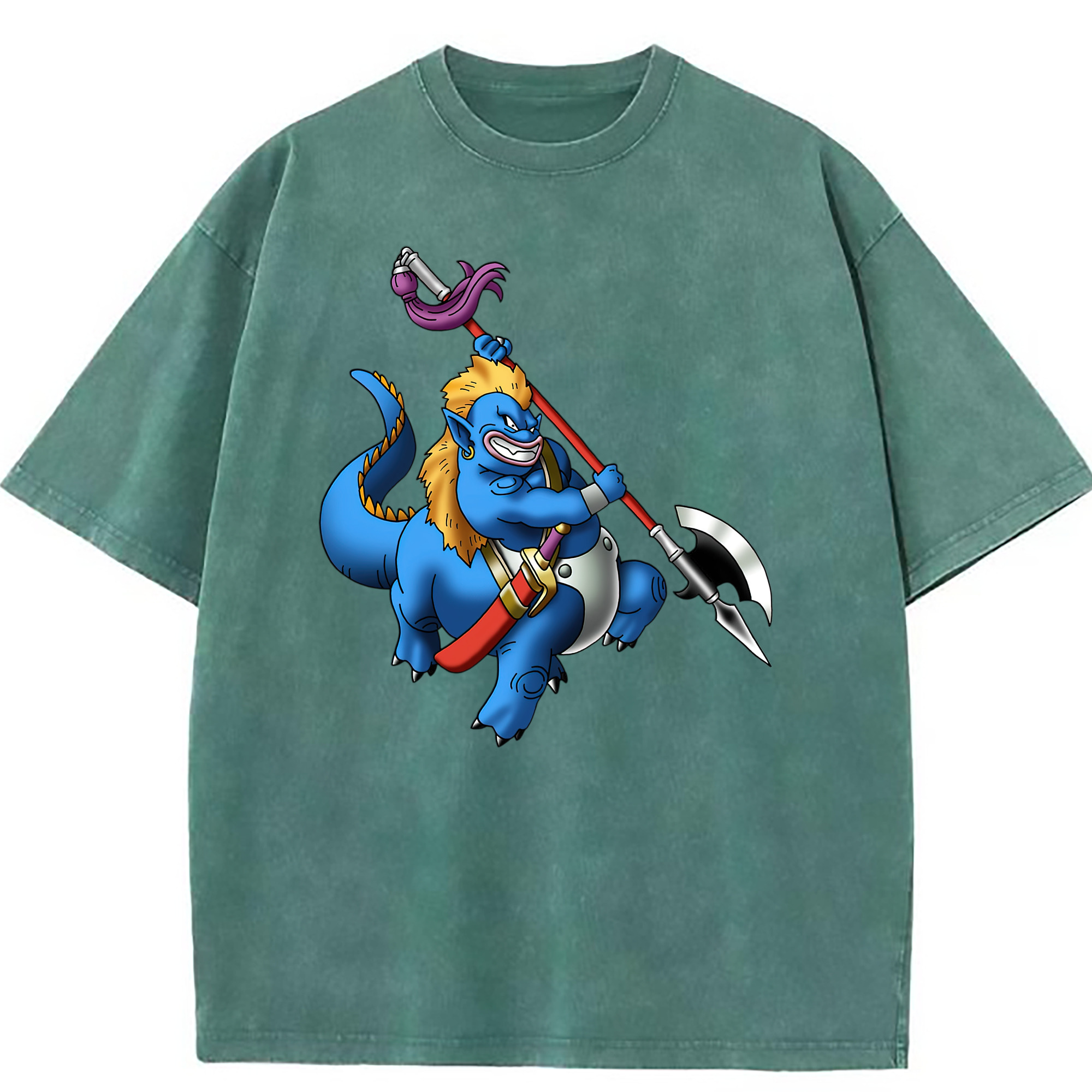 （画像用） ドラゴンクエスト Doragon Kuesuto Dragon Quest 綿100% ヴィンテージ風 半袖Tシャツ（フロントプリント）